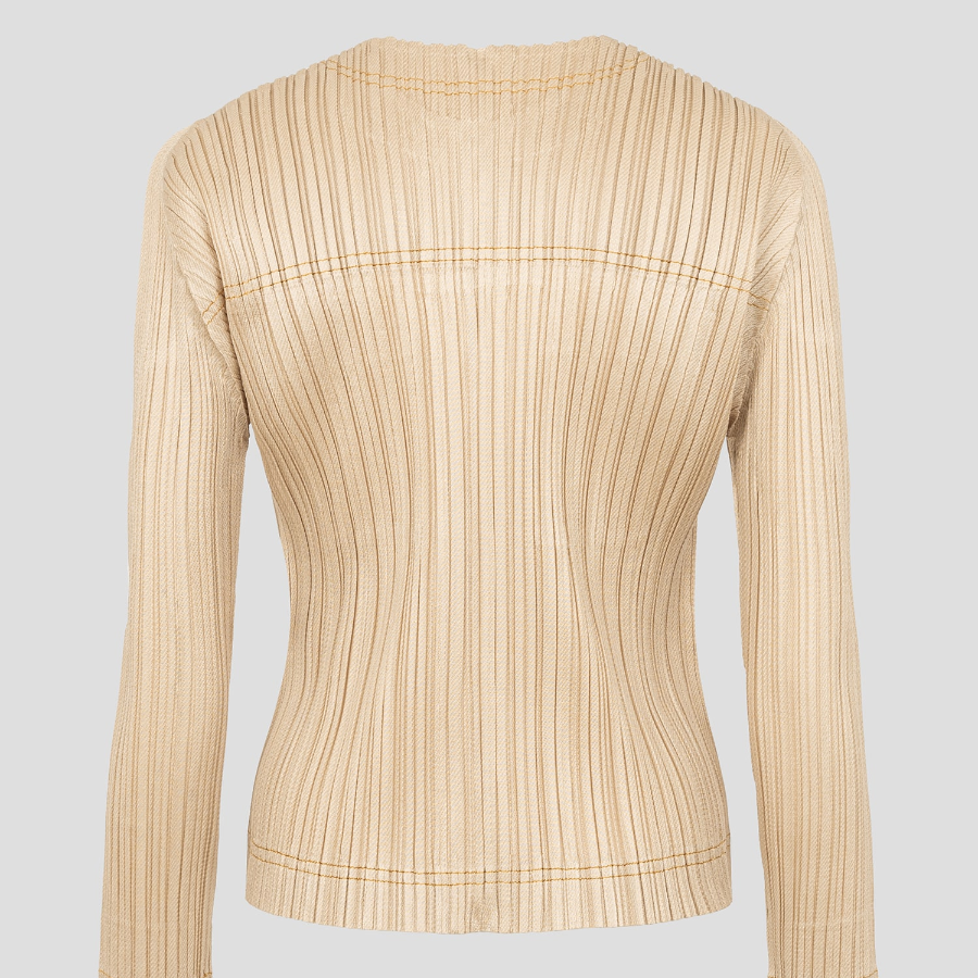PLEATS PLEASE ISSEY MIYAKE Cotton Denim Jacket - Beige