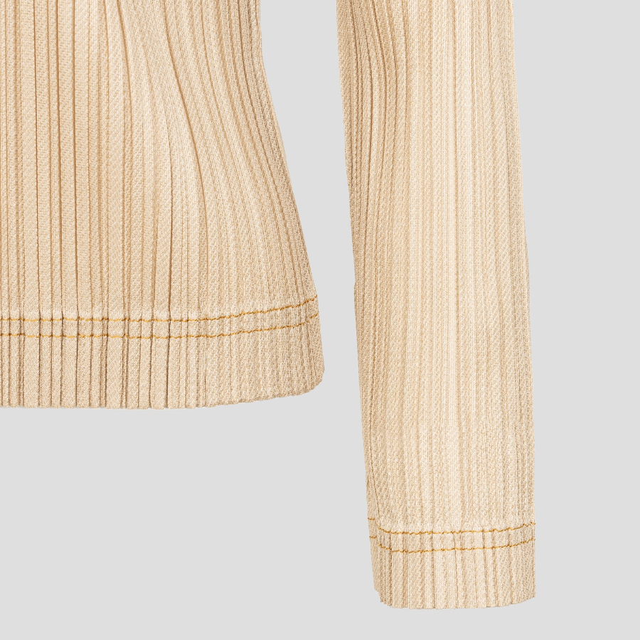 PLEATS PLEASE ISSEY MIYAKE Cotton Denim Jacket - Beige