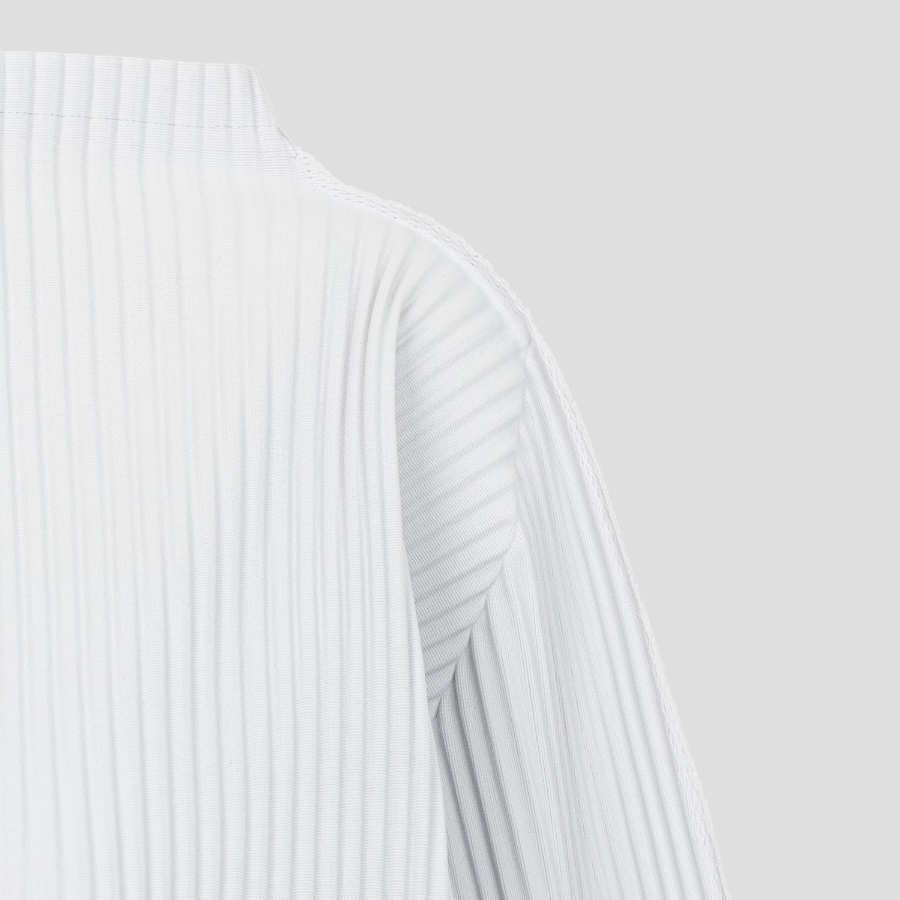 me ISSEY MIYAKE Hexagon Pleats Cardigan - Light Gray