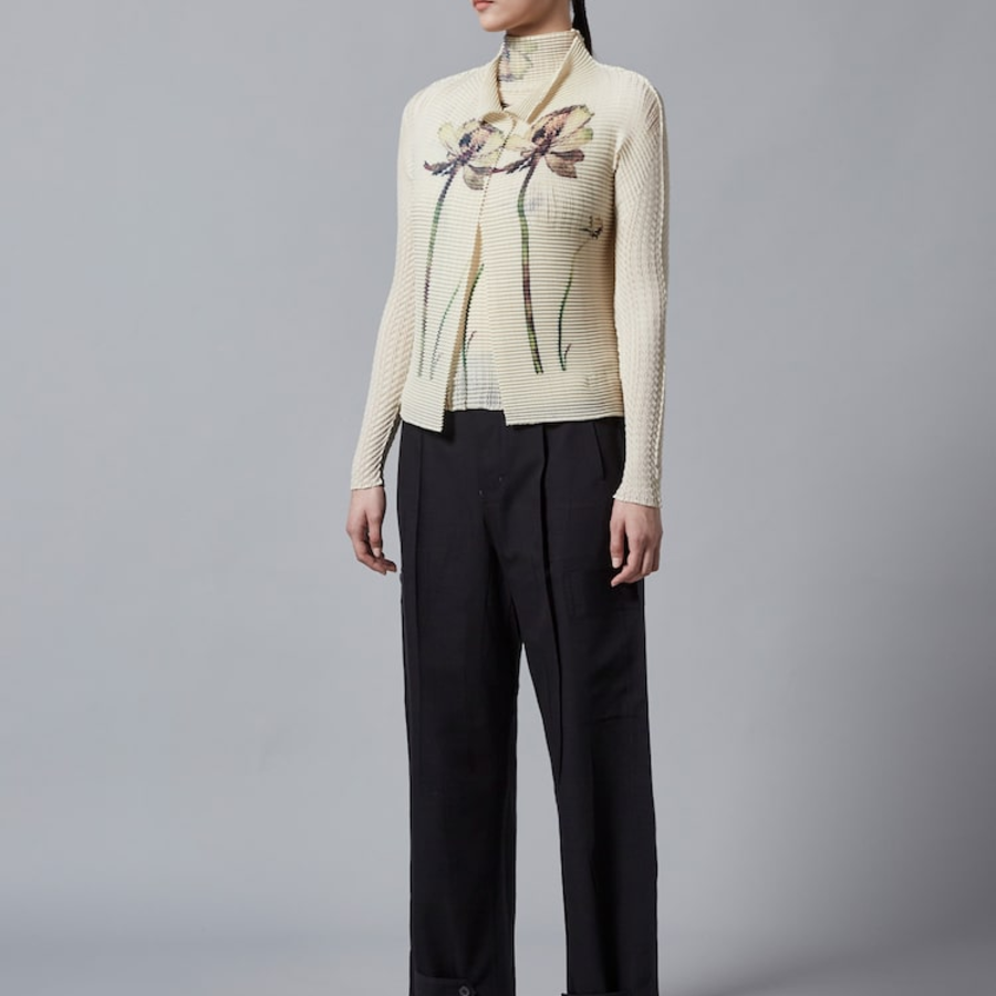 ISSEY MIYAKE Pressed Flora Pleats Top Cardigan - Ranunculus