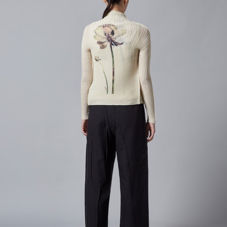 ISSEY MIYAKE Pressed Flora Pleats Top Cardigan - Ranunculus