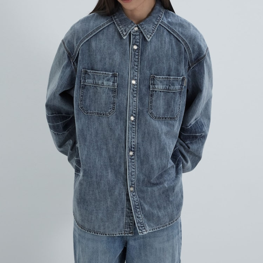 JUUN.J (Унисекс) Джинсовая рубашка Denim Two-Pocket Shirt – Blue