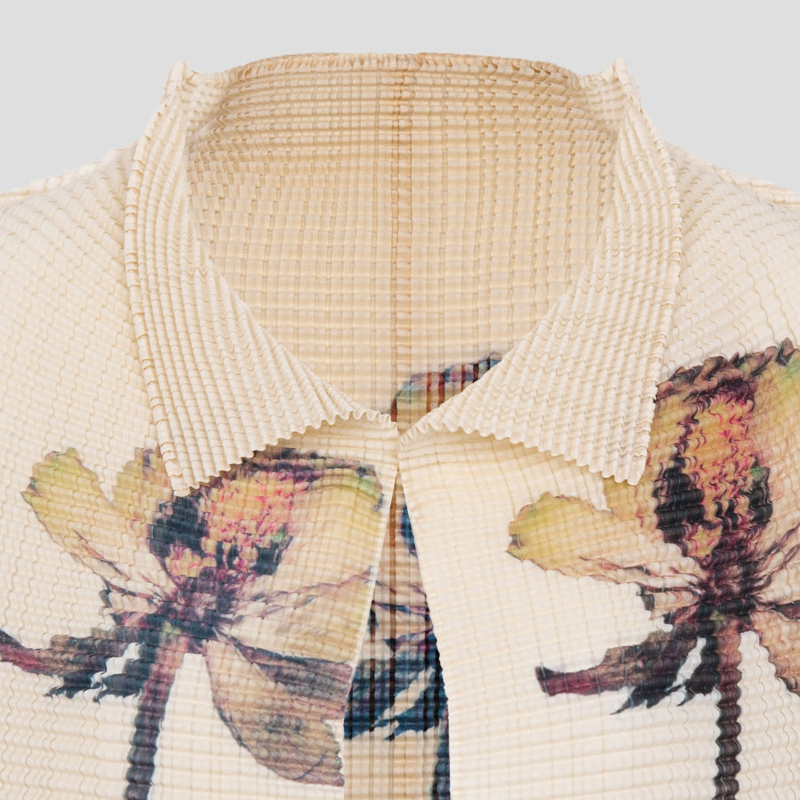 ISSEY MIYAKE Pressed Flora Pleats Top Cardigan - Ranunculus