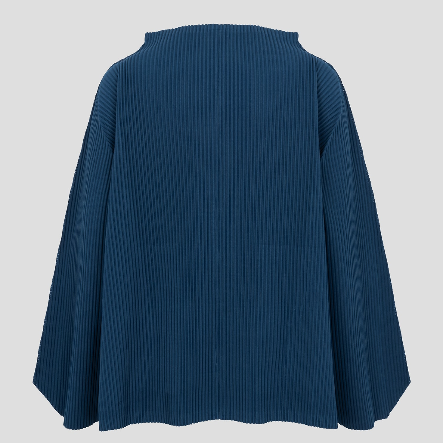 me ISSEY MIYAKE Hexagon Pleats Cardigan - Iron Blue