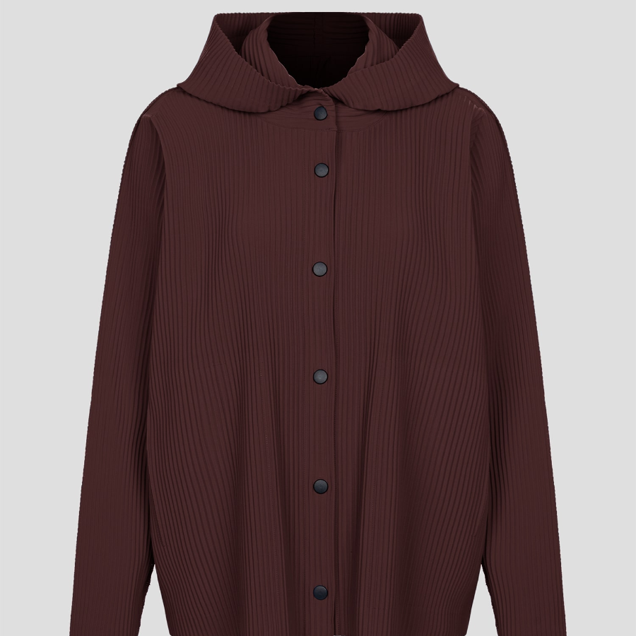 me ISSEY MIYAKE Fine Knit Pleats Color 1 Jacket - Chocolate