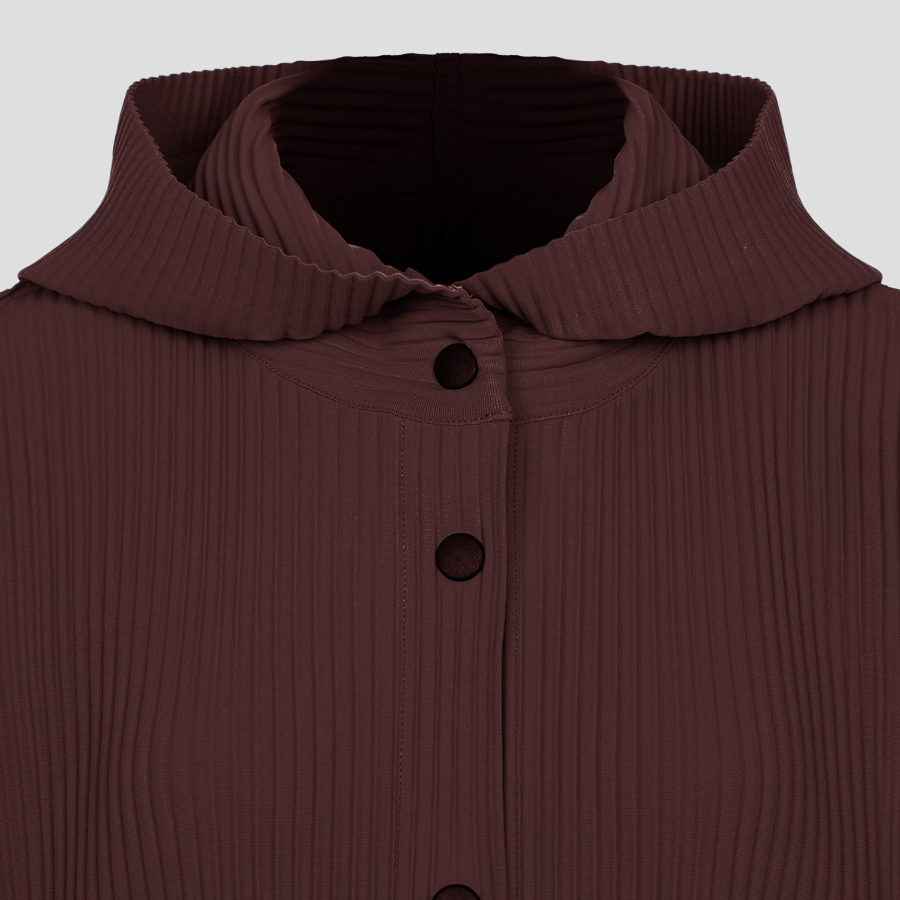 me ISSEY MIYAKE Fine Knit Pleats Color 1 Jacket - Chocolate