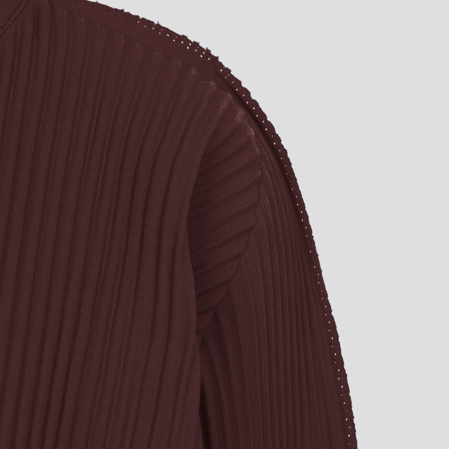 me ISSEY MIYAKE Fine Knit Pleats Color 1 Jacket - Chocolate