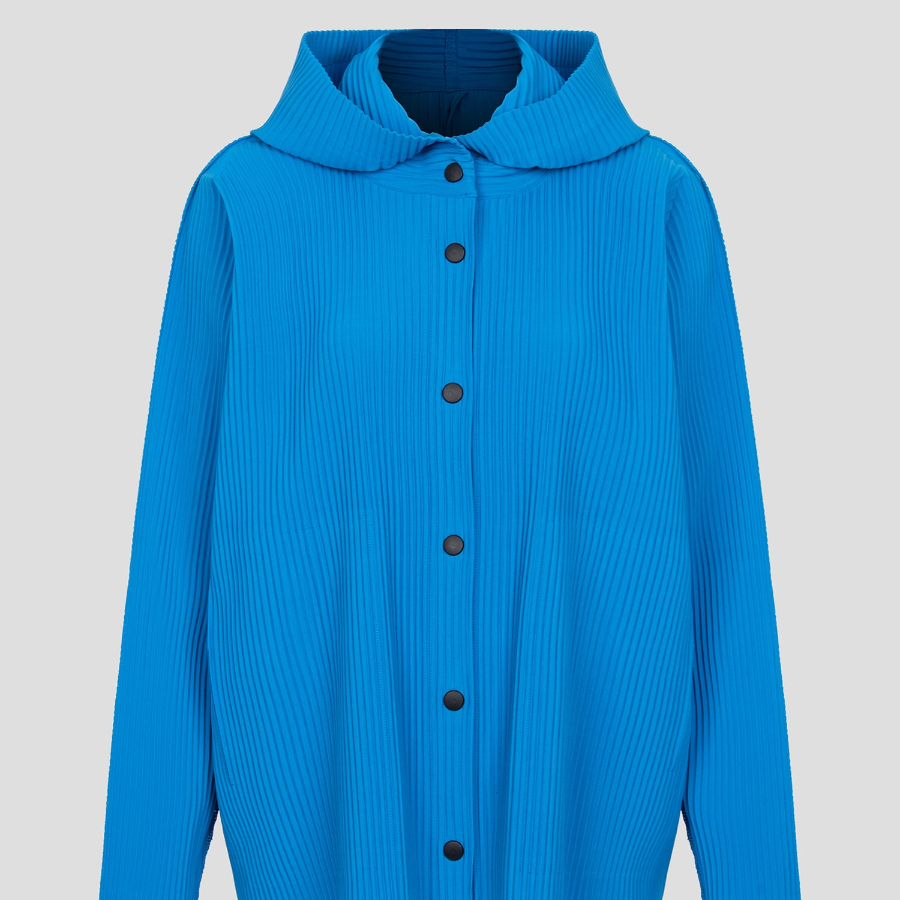 me ISSEY MIYAKE Fine Knit Pleats Color 1 Jacket - Cobalt Blue