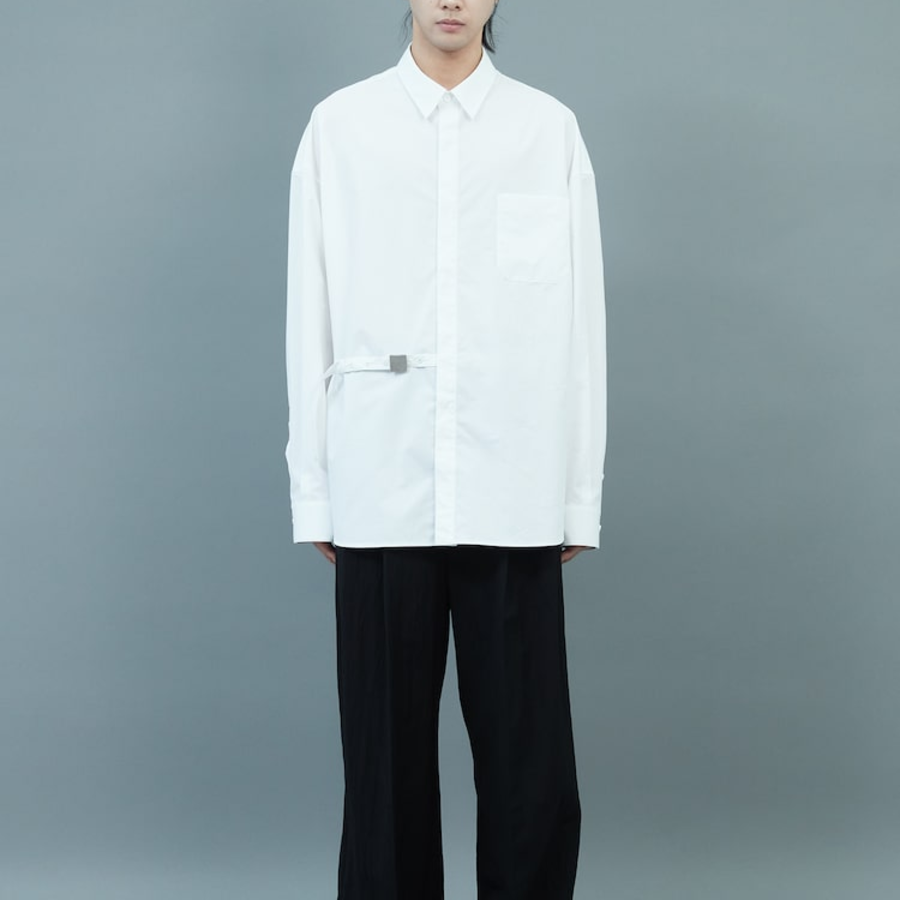 JUUN.J (Унисекс) Рубашка Belted Detail Loose Fit Shirt – White