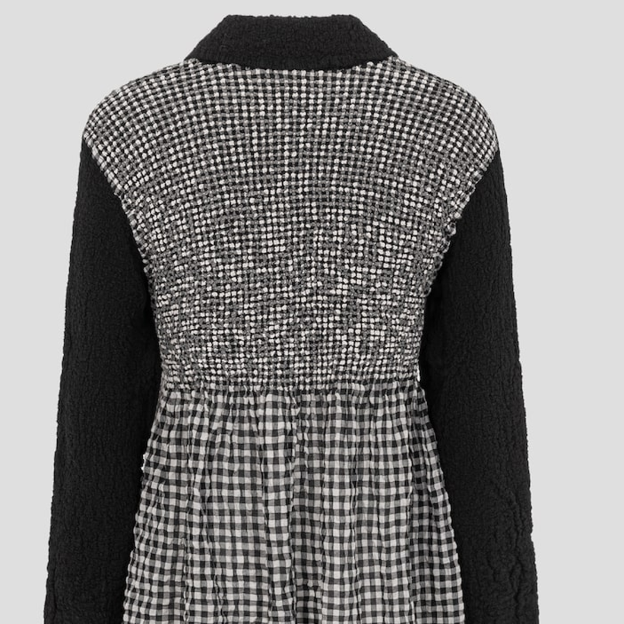 me ISSEY MIYAKE Gingham Check Cauliflower Cardigan - White×Black