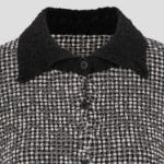 me ISSEY MIYAKE Gingham Check Cauliflower Cardigan - White×Black