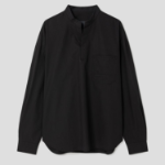 JUUN.J (Унисекс) Рубашка Crispy Cotton Tunic Loose Fit Shirt – Black