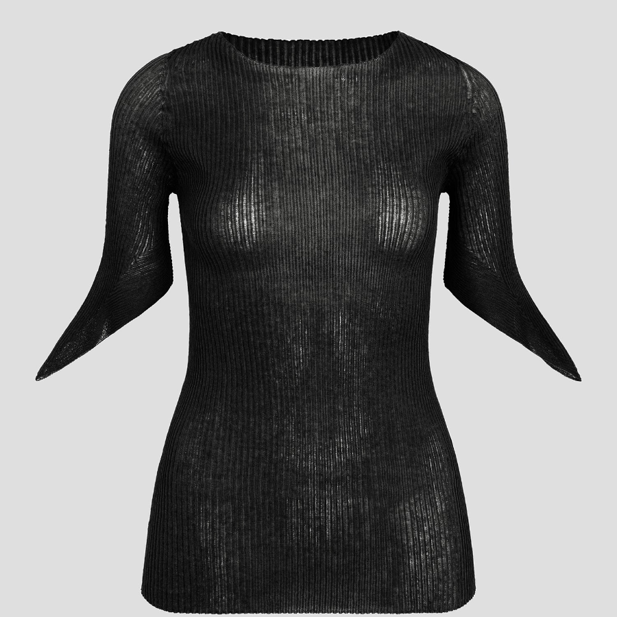 ISSEY MIYAKE Spikelet Knit Top - Black