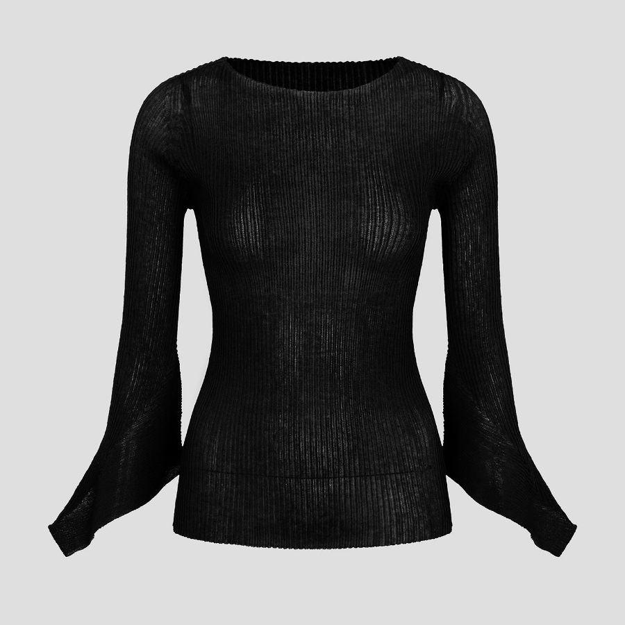 ISSEY MIYAKE Spikelet Knit Top - Black