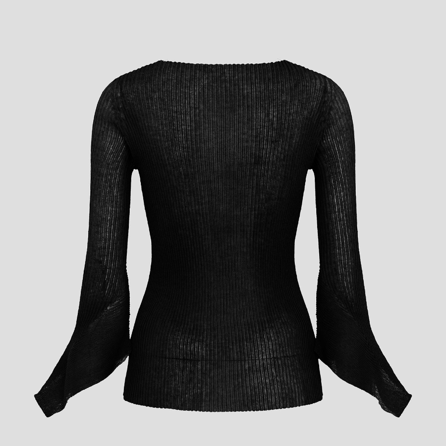ISSEY MIYAKE Spikelet Knit Top - Black