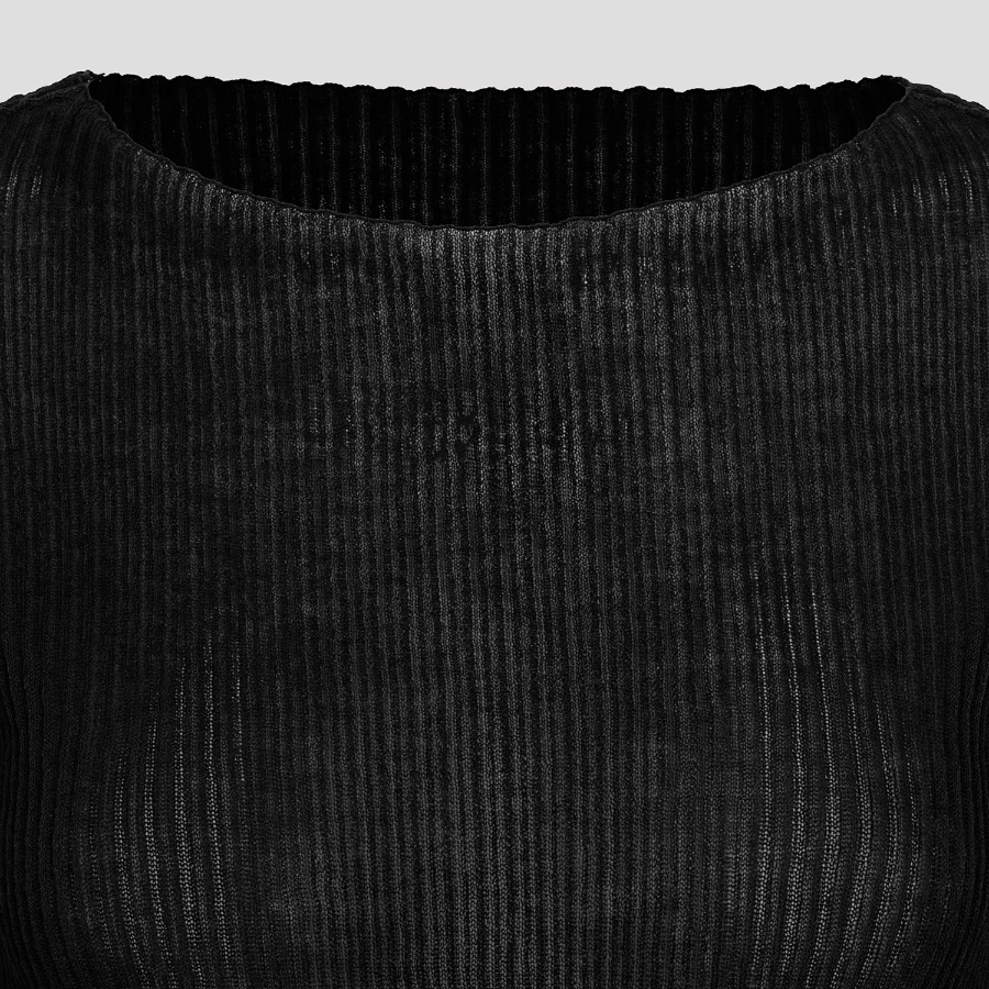 ISSEY MIYAKE Spikelet Knit Top - Black