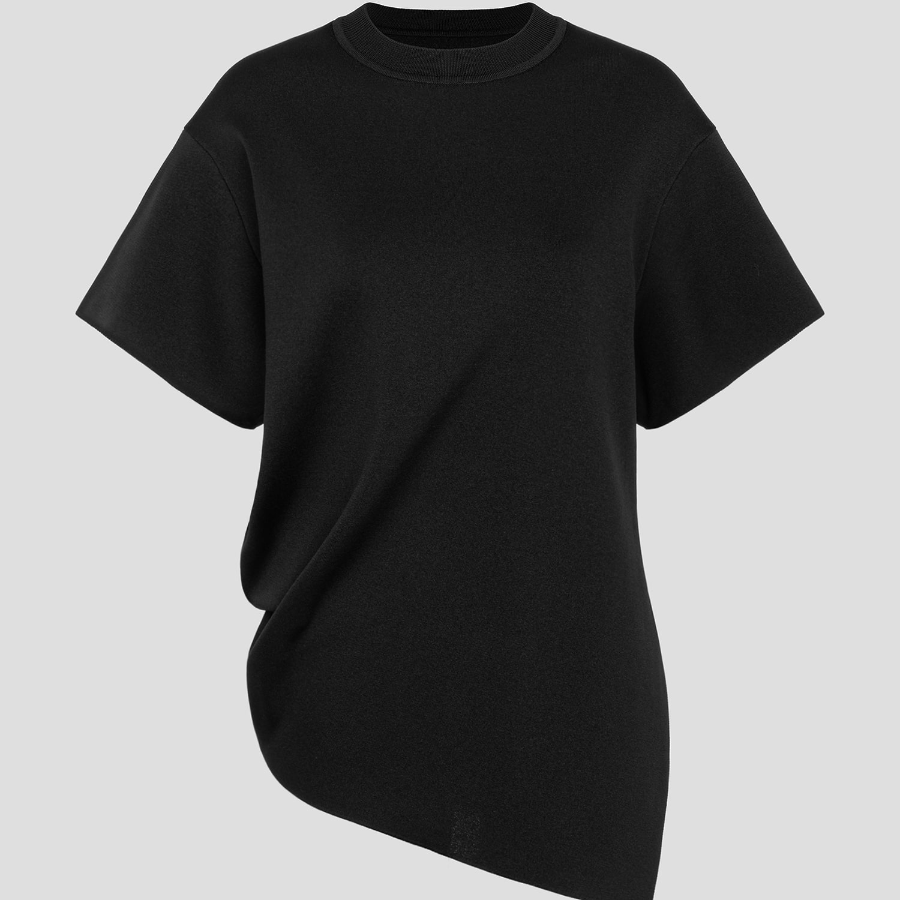 ISSEY MIYAKE Luster Drape Knit Top - Black