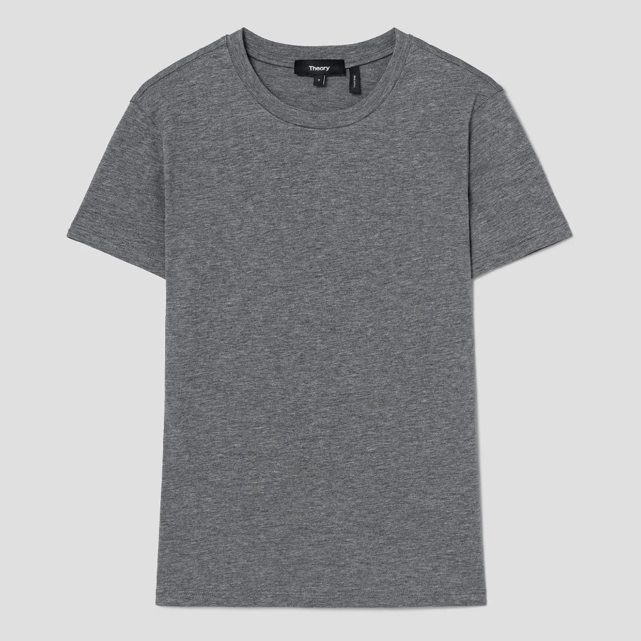 Theory Women Apex Cotton Tiny Tee - Melange Grey