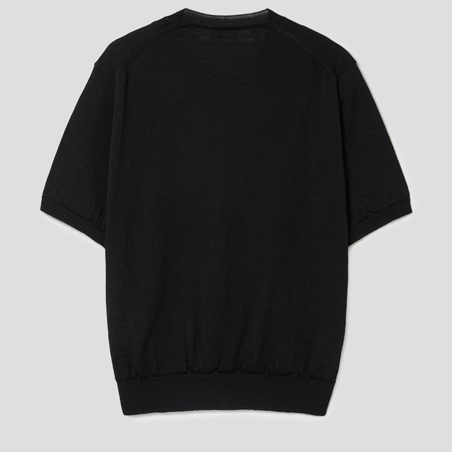 PLAY COMME DES GARÇONS (Unisex) Red Heart Wappen Short Sleeve Cardigan – Black