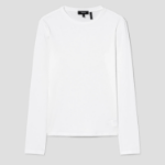 Theory Women Apex Cotton Long Sleeve Tiny Tee - White