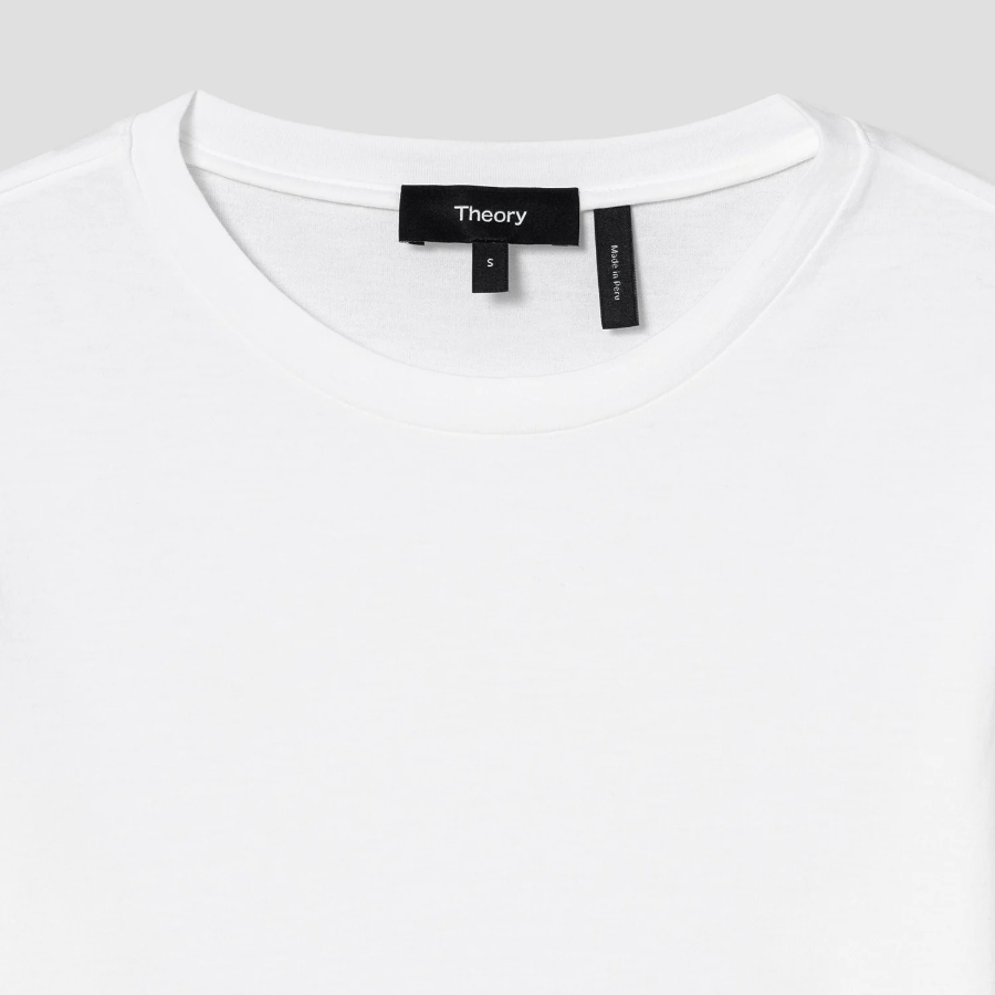 Theory Women Apex Cotton Long Sleeve Tiny Tee - White