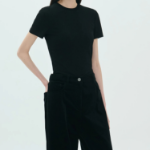 Theory Women Ribbed Viscose Tiny Tee - Black
