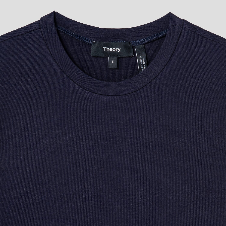 Theory Women Ribbed Viscose Tiny Tee - Deep Navy