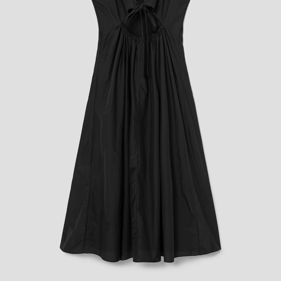 Theory Women Soft Lawn Vneck Open Back Dress - Black