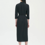 Theory Women Silk Georgette Lapel Overlap Dress - Black