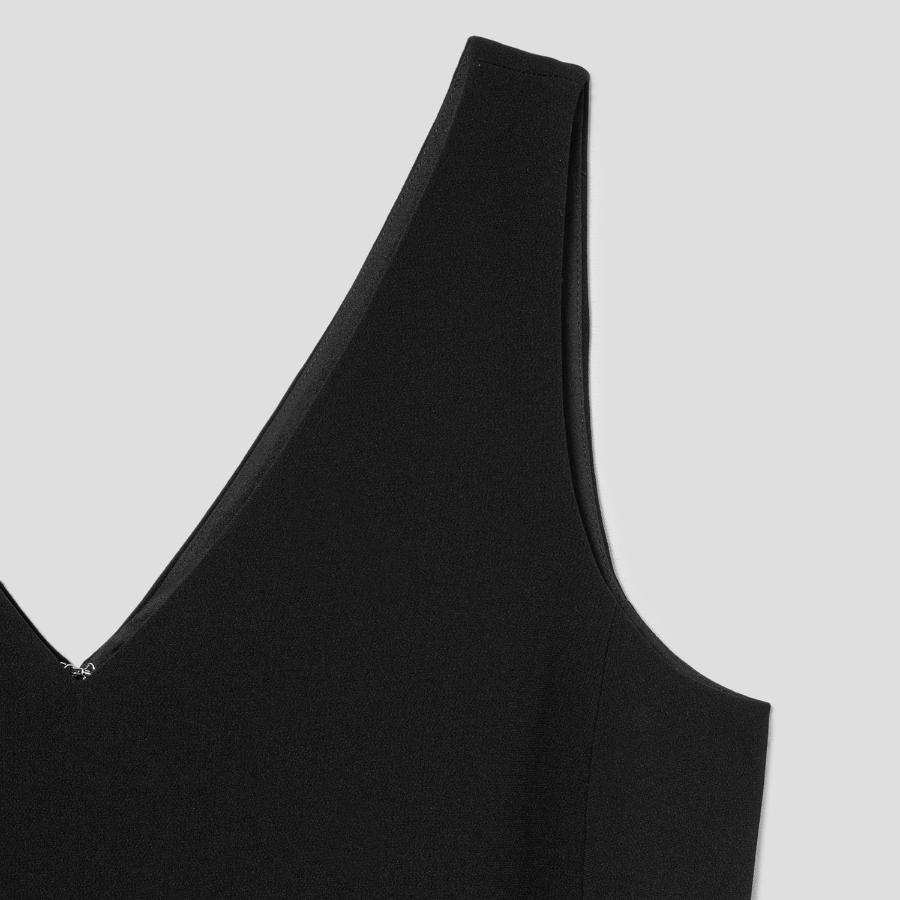 Theory Women Admiral Crepe Sleveeless Vneck Dress - Black