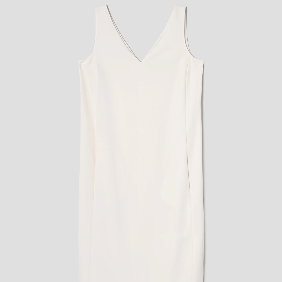 Theory Women Admiral Crepe Sleveeless Vneck Dress - Rice