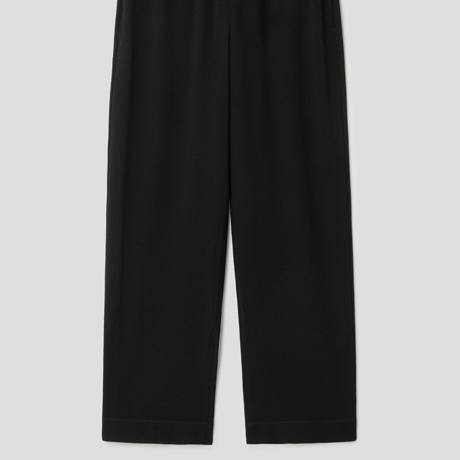Theory Women Satin Crepe Relaxed Pullon Pants - Black