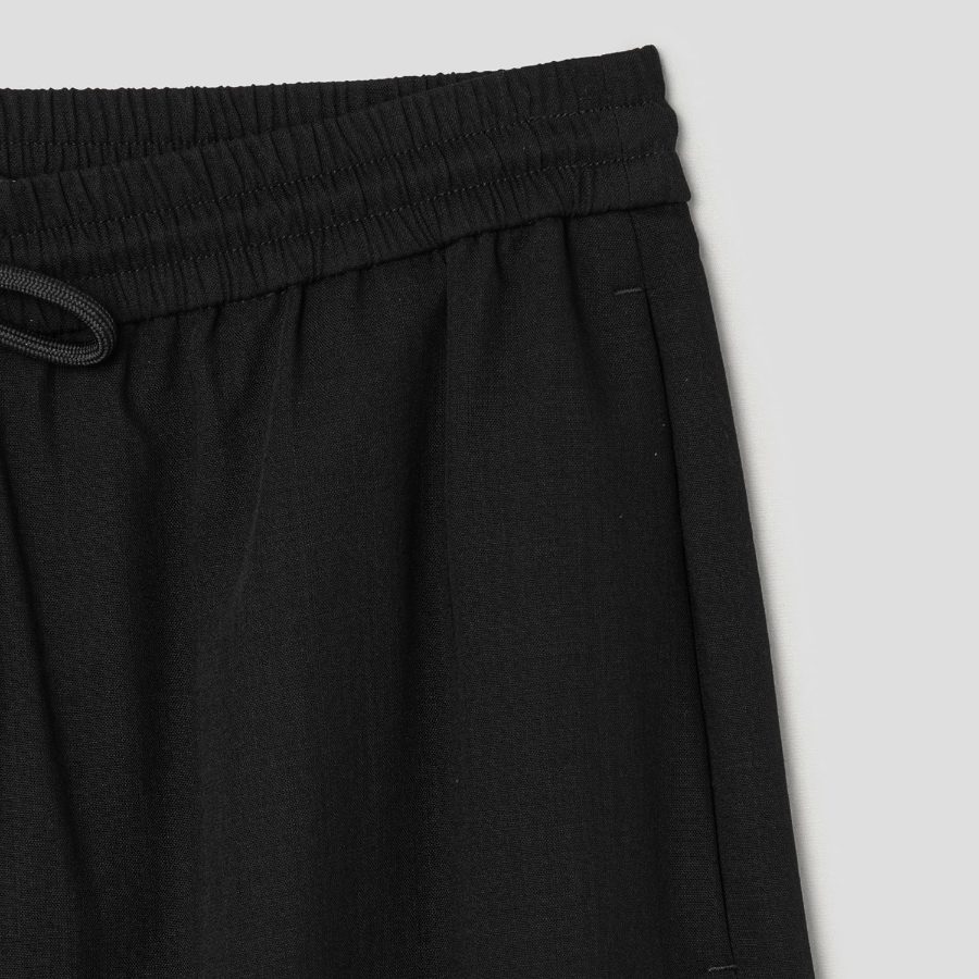 Theory Women Lightweight Wool Drawcord Pull On Pants - Black