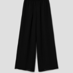 Theory Women Silk Combo Rib Waistband Pants - Black