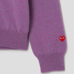 PLAY COMME DES GARÇONS (Women) Pastel Small Red Heart Wappen Cardigan – Purple