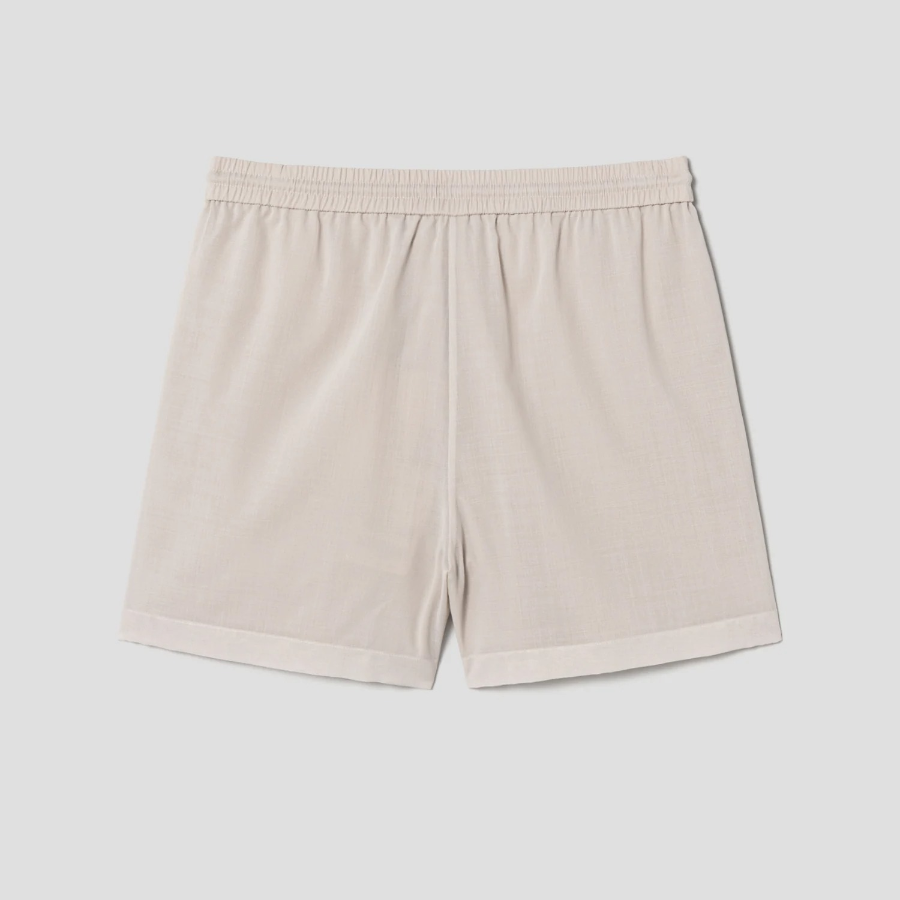 Theory Women Lightweight Wool Drawcord Shorts - Sand