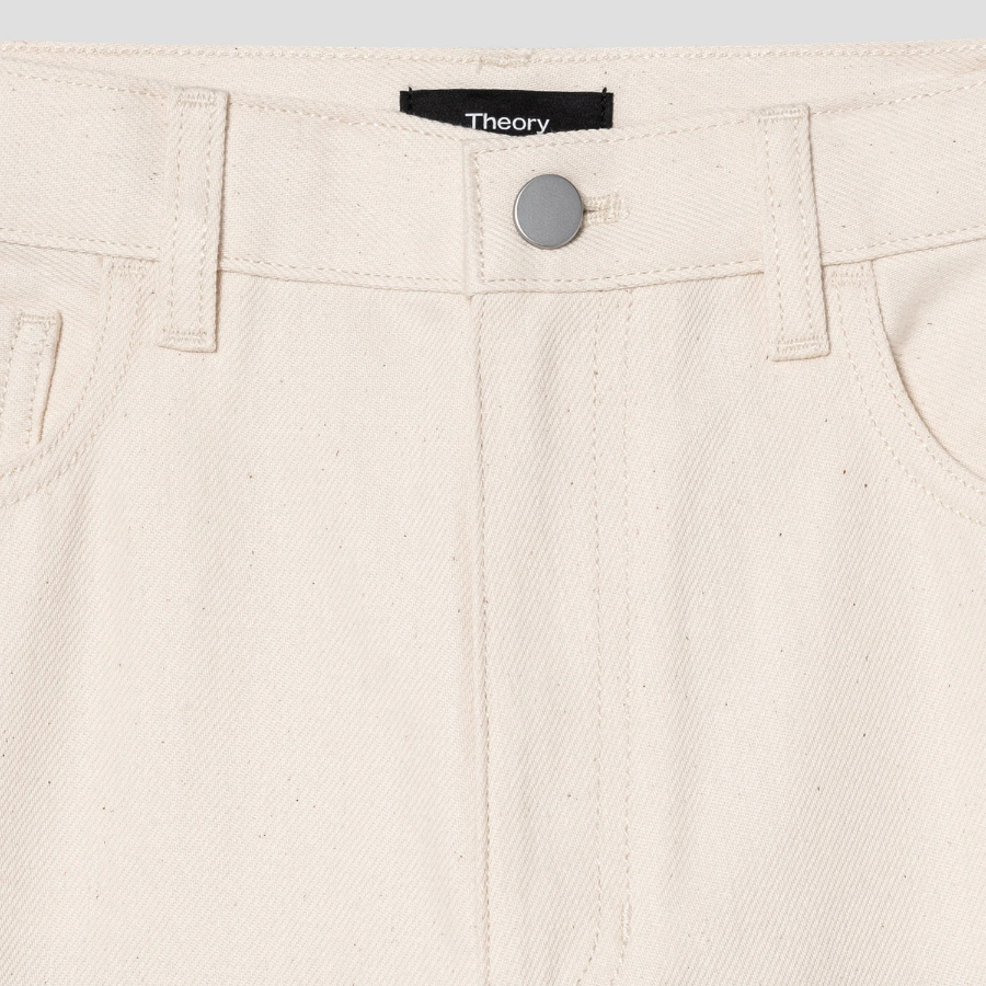 Theory Women Soft Denim High Waist Wide Jean - Ecru