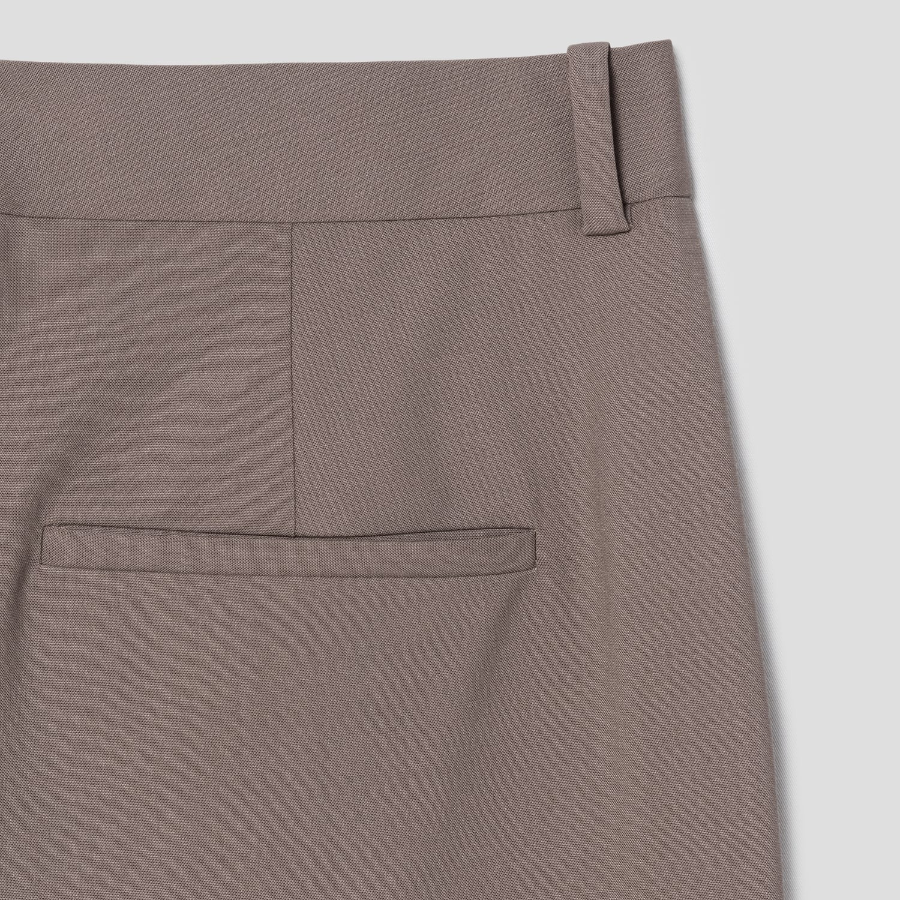 Theory Women Traceable Wool Wide Straight Trouser - Charcoal Melange