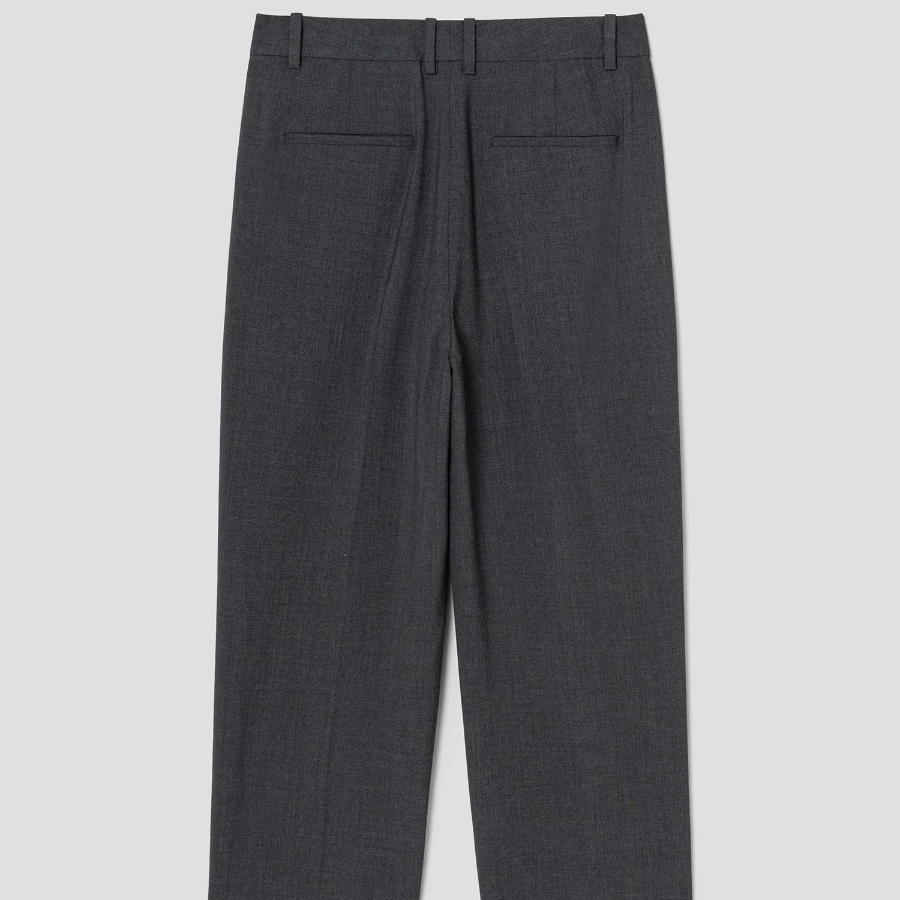 Theory Women Traceable Wool High Waist Pants - Charcoal Melange