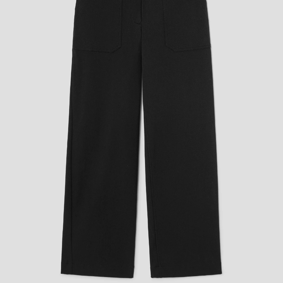 Theory Women Neoteric Twill Utility Wide Pant - Black