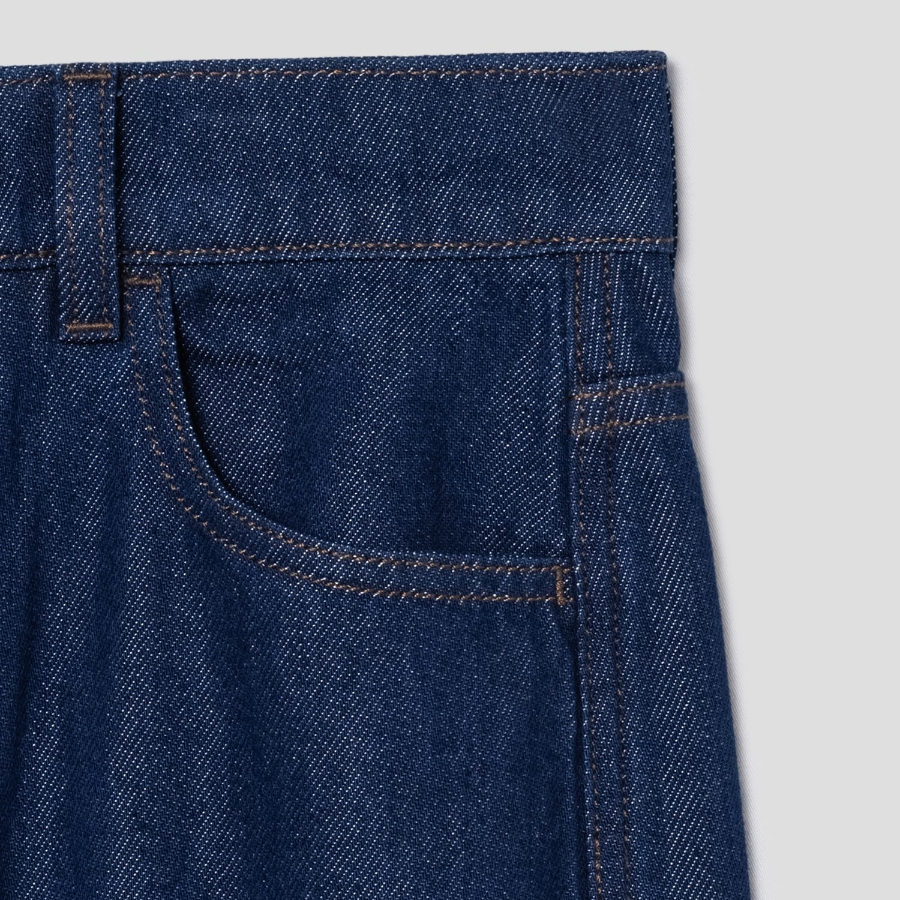 Theory Women Relaxed Denim Drop Curved Pants - Indigo