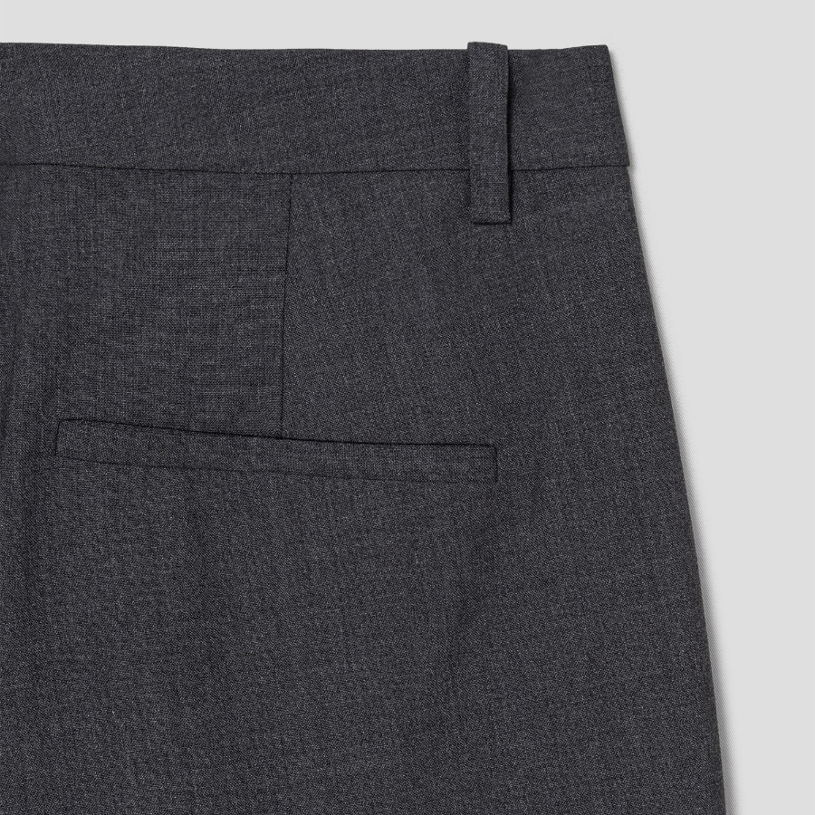 Theory Women Traceable Wool Slim Full Length Trouser - Charcoal Melange
