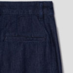 Theory Women Drape Denim Wide Straight Trouser - Indigo
