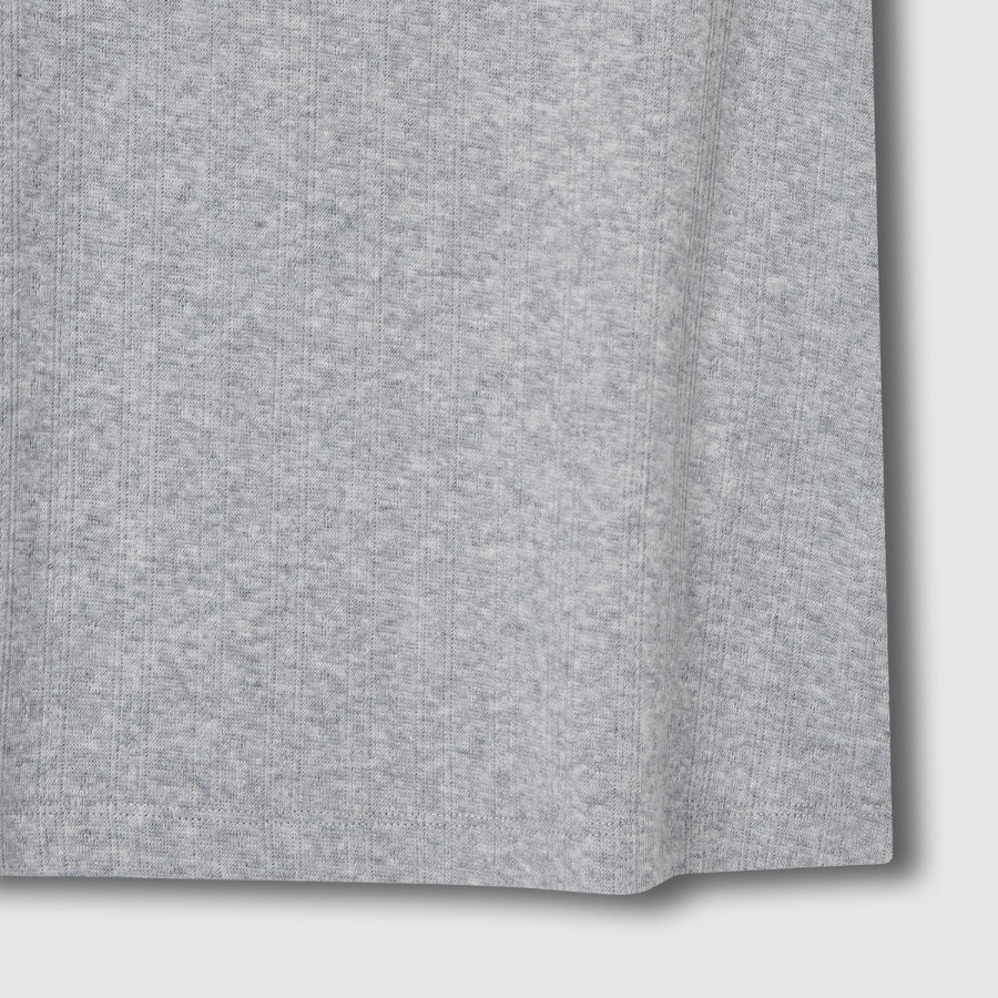 JAJU Pointelle Short Sleeve Lounge T-Shirt – Melange Grey