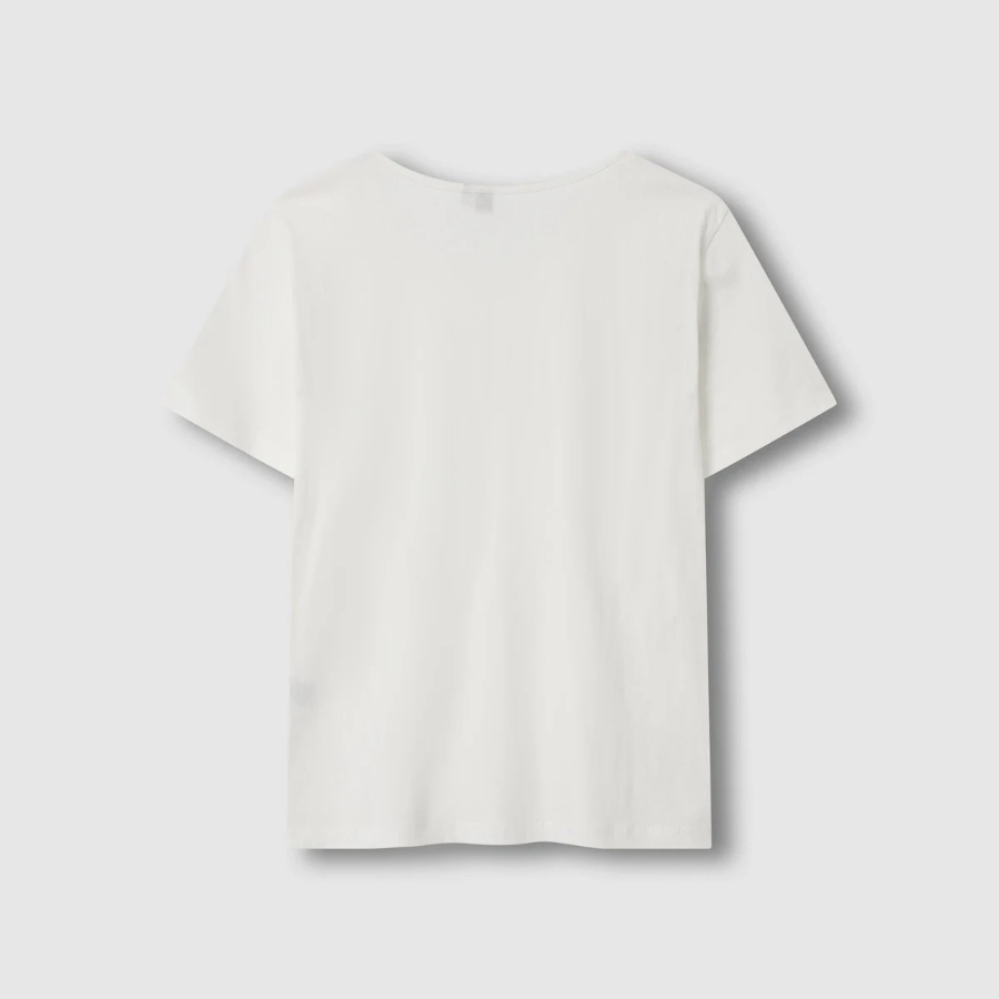 JAJU Cotton Strong Twist U-Neck T-Shirt – White