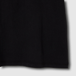 JAJU Cotton Twisted Yarn U-Neck Short Sleeve T-Shirt – Black