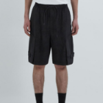 JUUN.J [CORE] Painting Stripe Velcro Detailed Shorts – Black