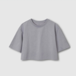 JAJU Sorona Crop Short Sleeve T-Shirt – Light Grey