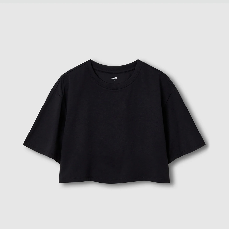 JAJU Sorona Crop Short Sleeve T-Shirt – Black