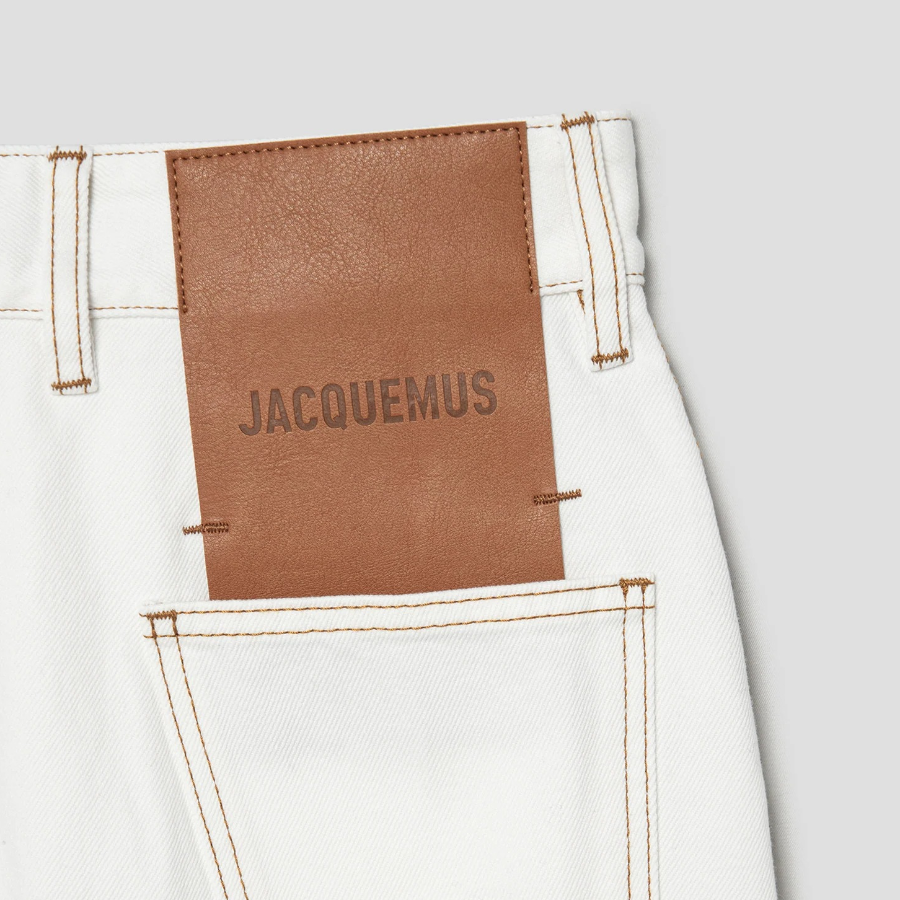 JACQUEMUS La Mini Jupe De-Nîmes — Off-White/Tabac